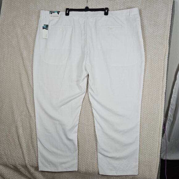 Cubavera Linen Blend Pants Men's 54x30 White NWT Big & Tall Flat Front Resort - Picture 2 of 9